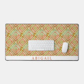 Abstraktes geometrisches Terrakotta, olivgrünes Mu Schreibtischunterlage (Tastatur & Maus)