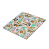 Abstraktes geometrisches tropisches Blatt-Muster Fliese (Seite)