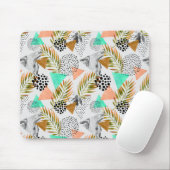 Abstraktes geometrisches tropisches Blatt-Muster Mousepad (Mit Mouse)