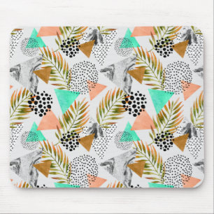 Abstraktes geometrisches tropisches Blatt-Muster Mousepad