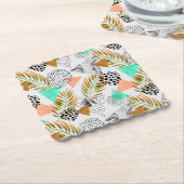 Abstraktes geometrisches tropisches Blatt-Muster Untersetzer (angewinkelt)