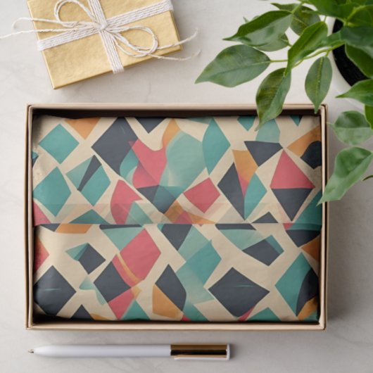 Abstraktes geometrisches unterbrochenes Muster Seidenpapier (Geschenk)