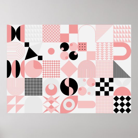 Abstraktes geometrisches Vintages Muster aus einfa Poster (Vorne)