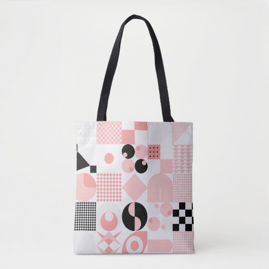 Abstraktes geometrisches Vintages Muster aus einfa Tasche (Vorderseite)