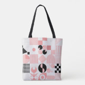 Abstraktes geometrisches Vintages Muster aus einfa Tasche (Rückseite)