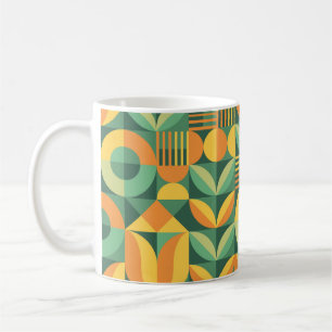 Abstraktes geometrisches Vintages Muster in Skandi Kaffeetasse