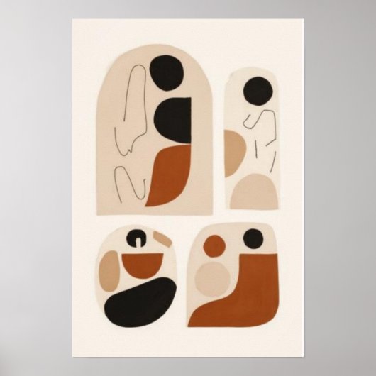 Abstraktes geometrisches Wandkunst-Set | Mid-Centu Poster (Vorne)