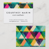 Abstraktes geometrisches Watercolordreieckmuster Visitenkarte (Vorne/Hinten)