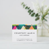 Abstraktes geometrisches Watercolordreieckmuster Visitenkarte (Stehend Vorderseite)