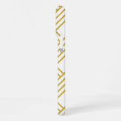 Abstraktes geometrisches, weißes und goldenes iPho iPhone Hülle (Linke Seite)