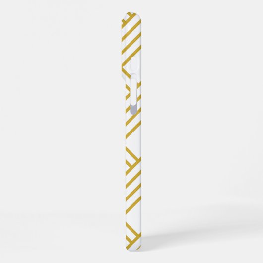 Abstraktes geometrisches, weißes und goldenes iPho iPhone Hülle (Linke Seite)