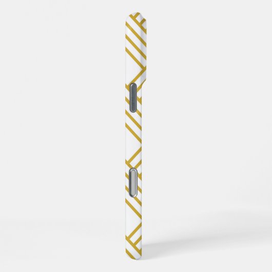 Abstraktes geometrisches, weißes und goldenes iPho iPhone Hülle (Rechte Seite)