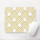 Abstraktes geometrisches, weißes und goldenes Maus Mousepad (Mit Mouse)