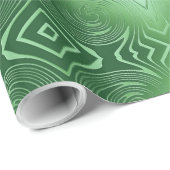 abstraktes geometrisches, wirbelgrünes Muster Geschenkpapier (Rolleneckpunkt)
