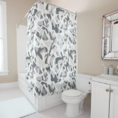 Abstraktes gepunktetes Muster in hellgrauen Flecke Duschvorhang (Beispiel)