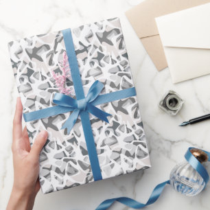 Abstraktes gepunktetes Muster in hellgrauen Flecke Geschenkpapier