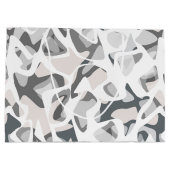 Abstraktes gepunktetes Muster in hellgrauen Flecke Große Geschenktüte (Rückseite)