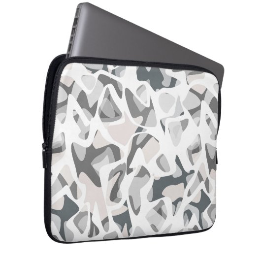 Abstraktes gepunktetes Muster in hellgrauen Flecke Laptopschutzhülle (Vorne Rechts)