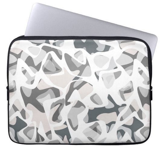 Abstraktes gepunktetes Muster in hellgrauen Flecke Laptopschutzhülle (Vorderseite)