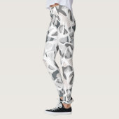 Abstraktes gepunktetes Muster in hellgrauen Flecke Leggings (Links)