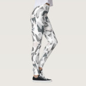 Abstraktes gepunktetes Muster in hellgrauen Flecke Leggings (Rechts)