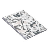 Abstraktes gepunktetes Muster in hellgrauen Flecke Notizblock (Rechte Seite)