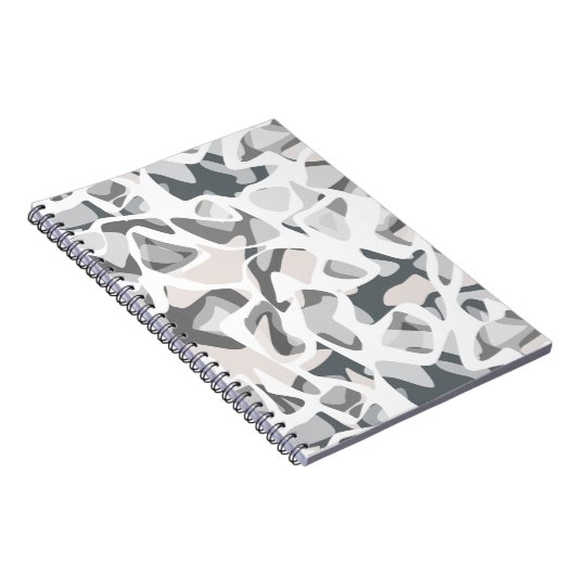 Abstraktes gepunktetes Muster in hellgrauen Flecke Notizblock (Rechte Seite)