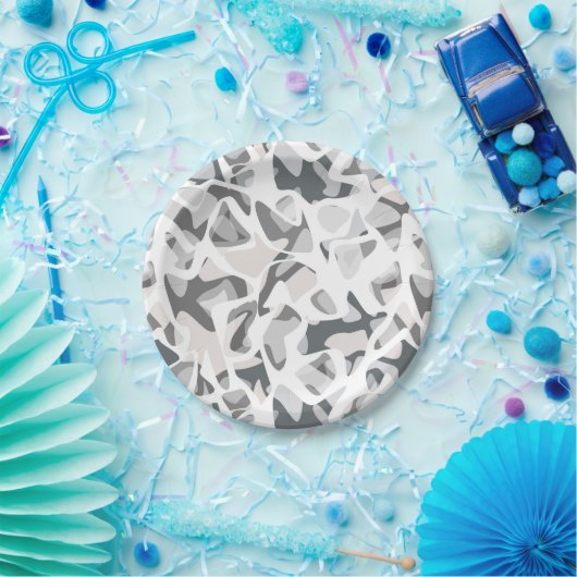 Abstraktes gepunktetes Muster in hellgrauen Flecke Pappteller (Party)