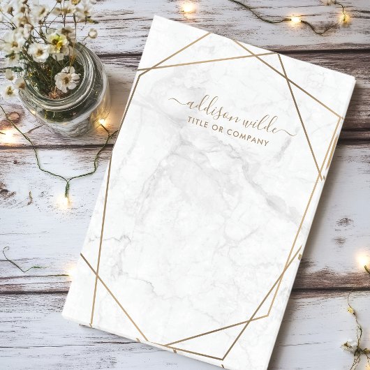 Abstraktes Geschäft mit geometrischem weißem Marmo Post-it Klebezettel