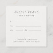 Abstraktes Geschenkgutschein von Lilac Quadratische Visitenkarte (Rückseite)