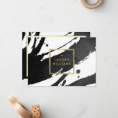 Abstraktes Geschenkzertifikat für Pinselstriche mi Mitteilungskarte (Vorderseite/Rückseite Beispiel)