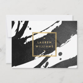 Abstraktes Geschenkzertifikat für Pinselstriche mi Mitteilungskarte