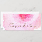 Abstraktes Geschenkzertifikat "Pink Watercolor" (Vorne/Hinten)