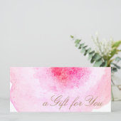 Abstraktes Geschenkzertifikat "Pink Watercolor" (Stehend Vorderseite)