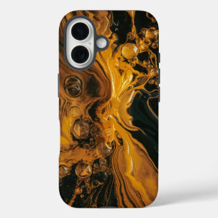 Abstraktes geschmolzenes Gold iPhone 16 Hülle