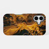 Abstraktes geschmolzenes Gold iPhone 16 Hülle (Rückseite (Horizontal))