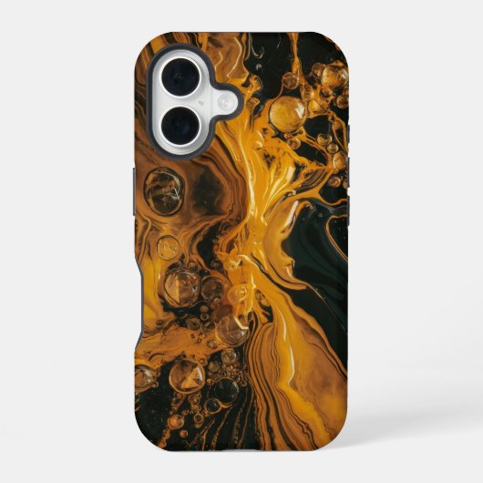 Abstraktes geschmolzenes Gold iPhone 16 Hülle (Rückseite)