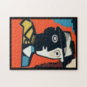 Abstraktes Gesicht Art Deco Puzzle (Horizontal)