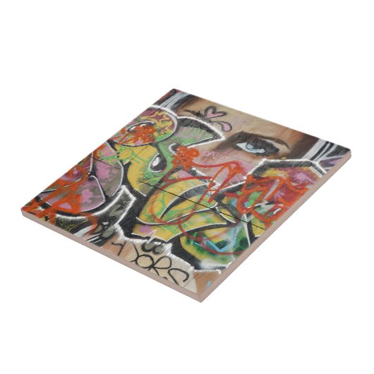 abstraktes Gesicht der Graffitikunstwandtextart Fliese (Seite)