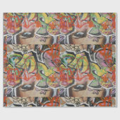 abstraktes Gesicht der Graffitikunstwandtextart Geschenkpapier (Flach)