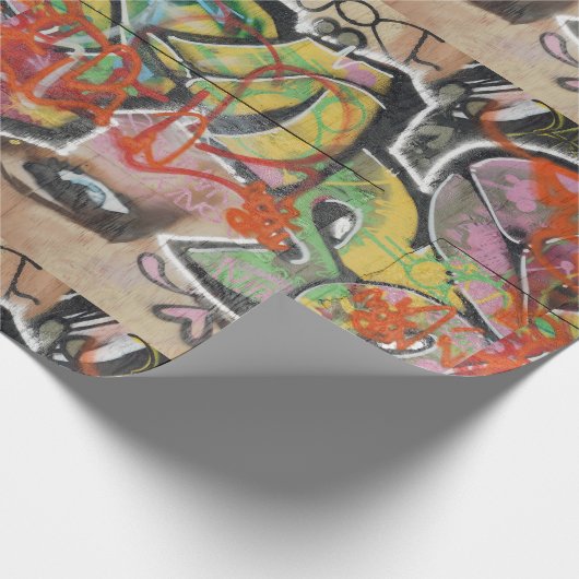 abstraktes Gesicht der Graffitikunstwandtextart Geschenkpapier (Ecke)