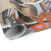 abstraktes Gesicht der Graffitikunstwandtextart Geschenkpapier (Rolleneckpunkt)