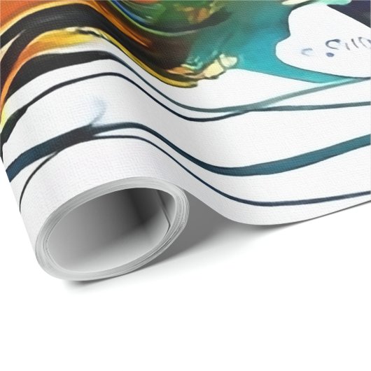 Abstraktes Gesicht einer Alien Geschenkpapier (Rolleneckpunkt)