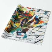 Abstraktes Gesicht einer Alien Geschenkpapier (Ungerollt)