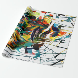 Abstraktes Gesicht einer Alien Geschenkpapier