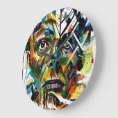 Abstraktes Gesicht einer Alien Große Wanduhr (Winkel)