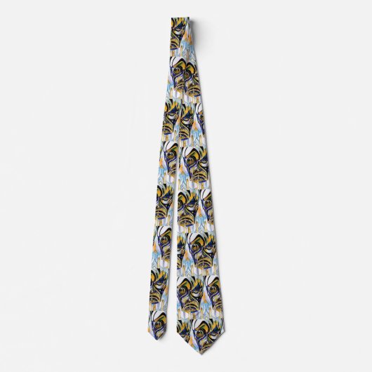 Abstraktes Gesicht einer Alien Krawatte (Rückseite)