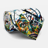 Abstraktes Gesicht einer Alien Krawatte (Gerollt)