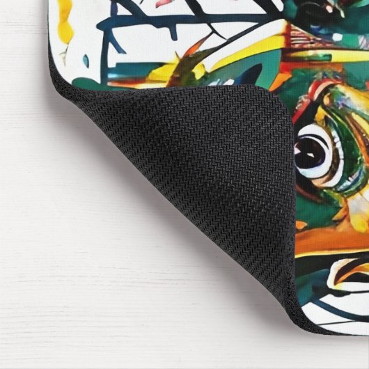 Abstraktes Gesicht einer Alien Mousepad (Ecke)