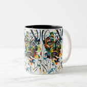 Abstraktes Gesicht einer Alien Zweifarbige Tasse (VorderseiteRechts)